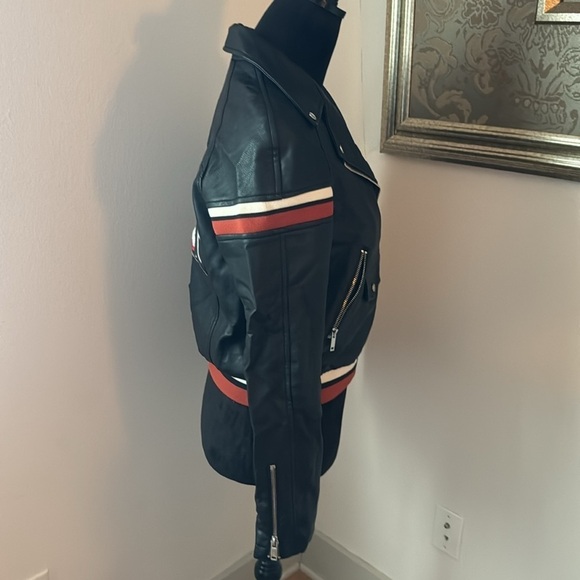 ZARA faux leather black moto bomber zip up jacket ZZ inspire others Z1975 S - Picture 4 of 8